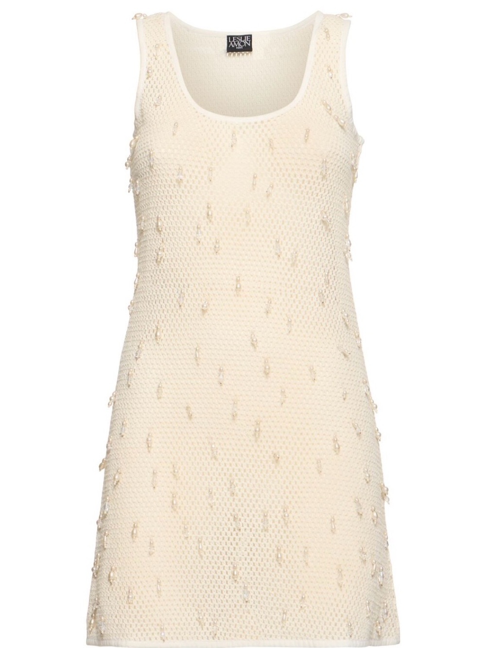 Leslie Amon Honeycomb embroidered mini dress